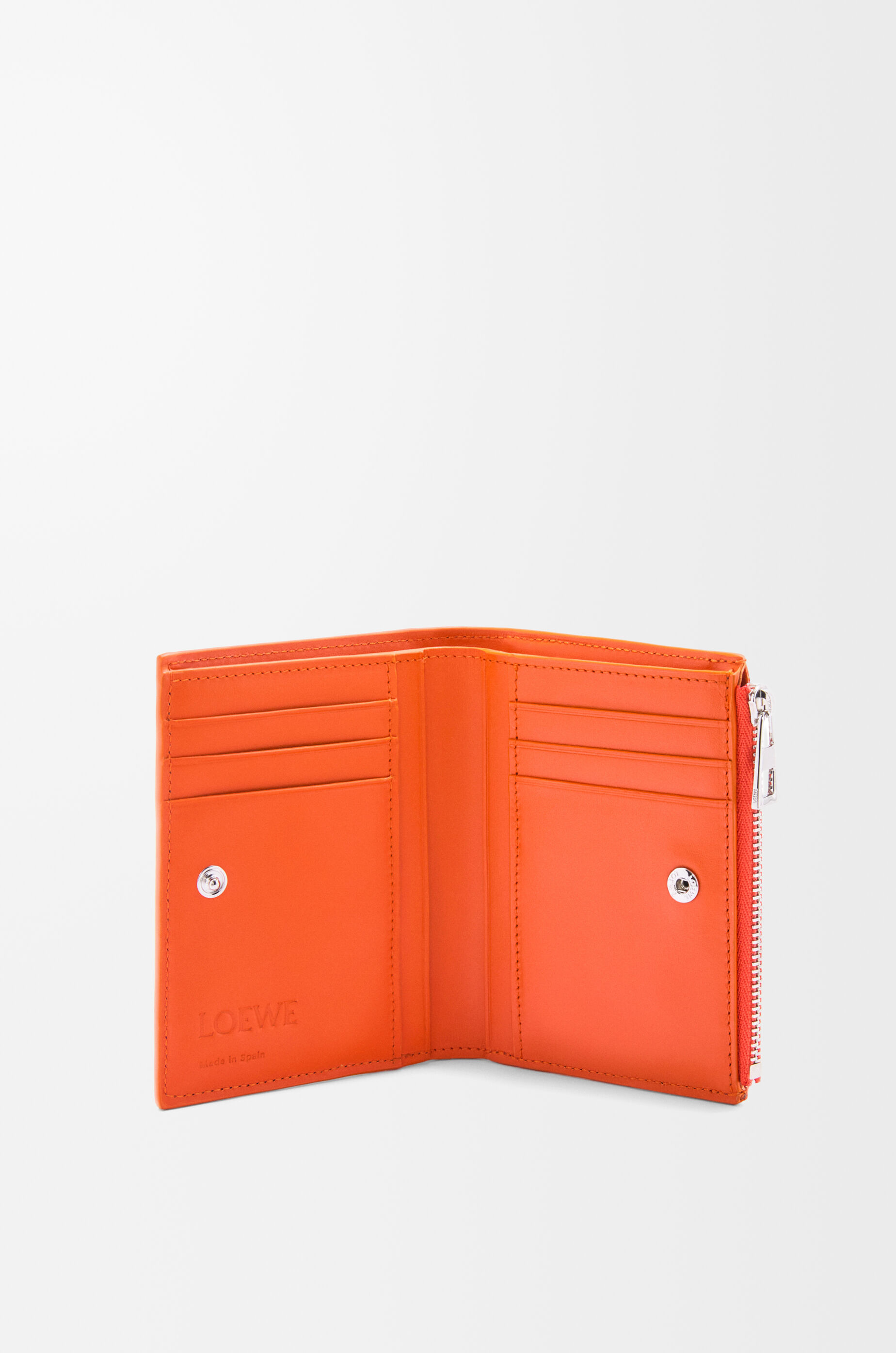 スリム コンパクト ウォレット（テクスチャードクラシックカーフ） オレンジ - LOEWE