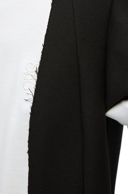 LOEWE Vestido de doble capa en lana y algodón Negro plp_rd