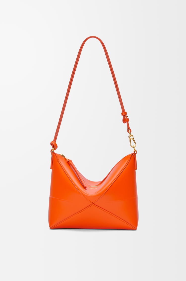 LOEWE 亮面纳帕牛皮革 Puzzle Fold pouch 活力橙