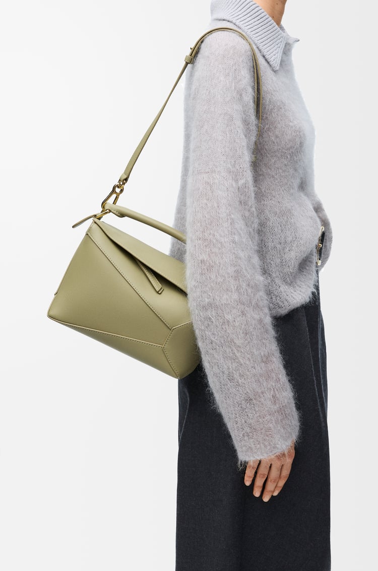 LOEWE Small Puzzle Edge bag in classic calfskin Eucalyptus Green