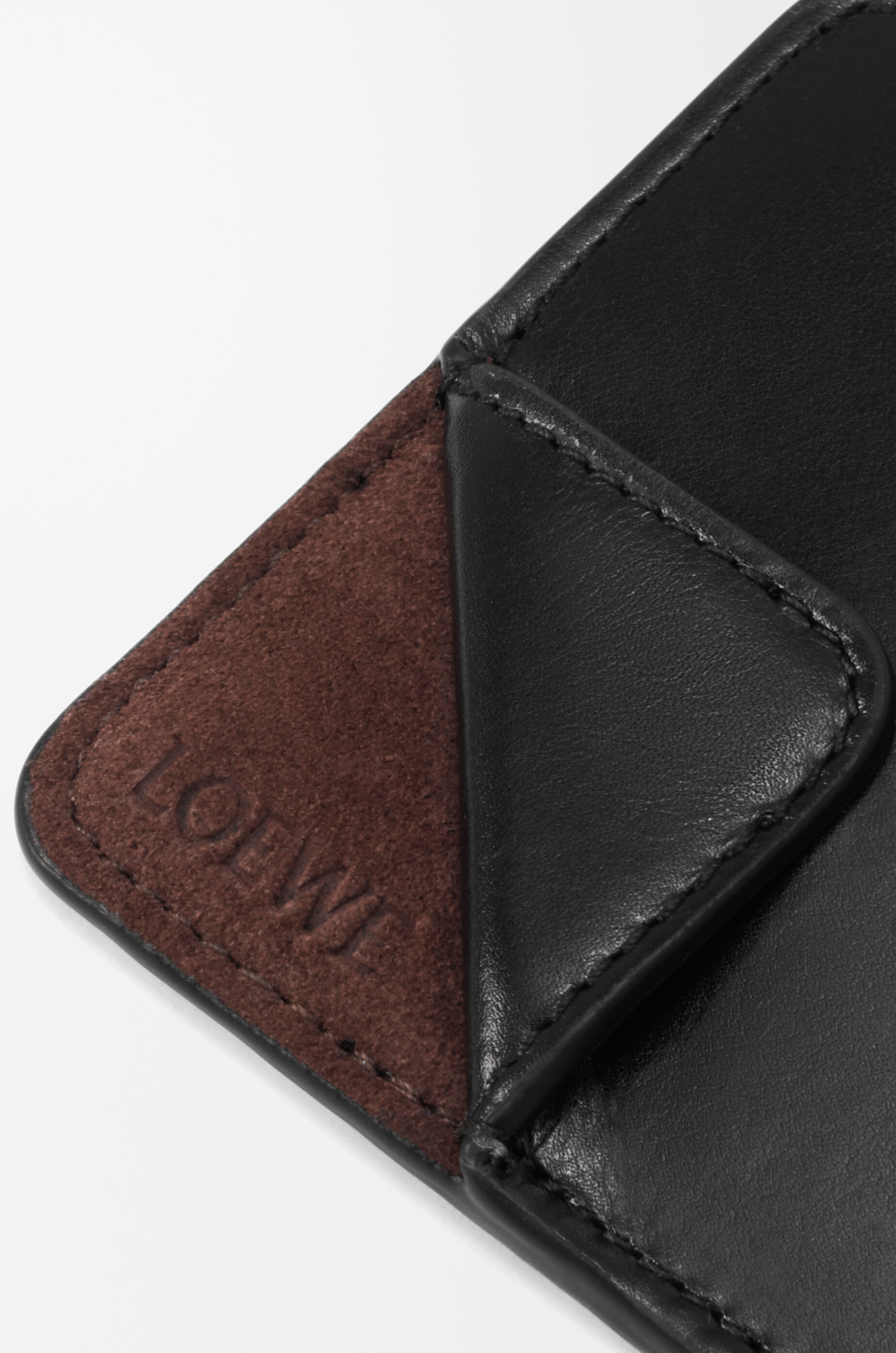 Switch coin cardholder in supple grained calfskin and suede Black