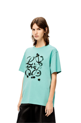 LOEWE Camiseta Susuwatari en algodón con Anagrama Verde Menta plp_rd
