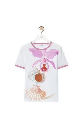 LOEWE Camiseta Maruja Mallo de corte ajustado en algodón Blanco/Multicolor