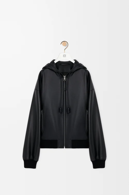 LOEWE Hooded jacket in nappa lambskin Black