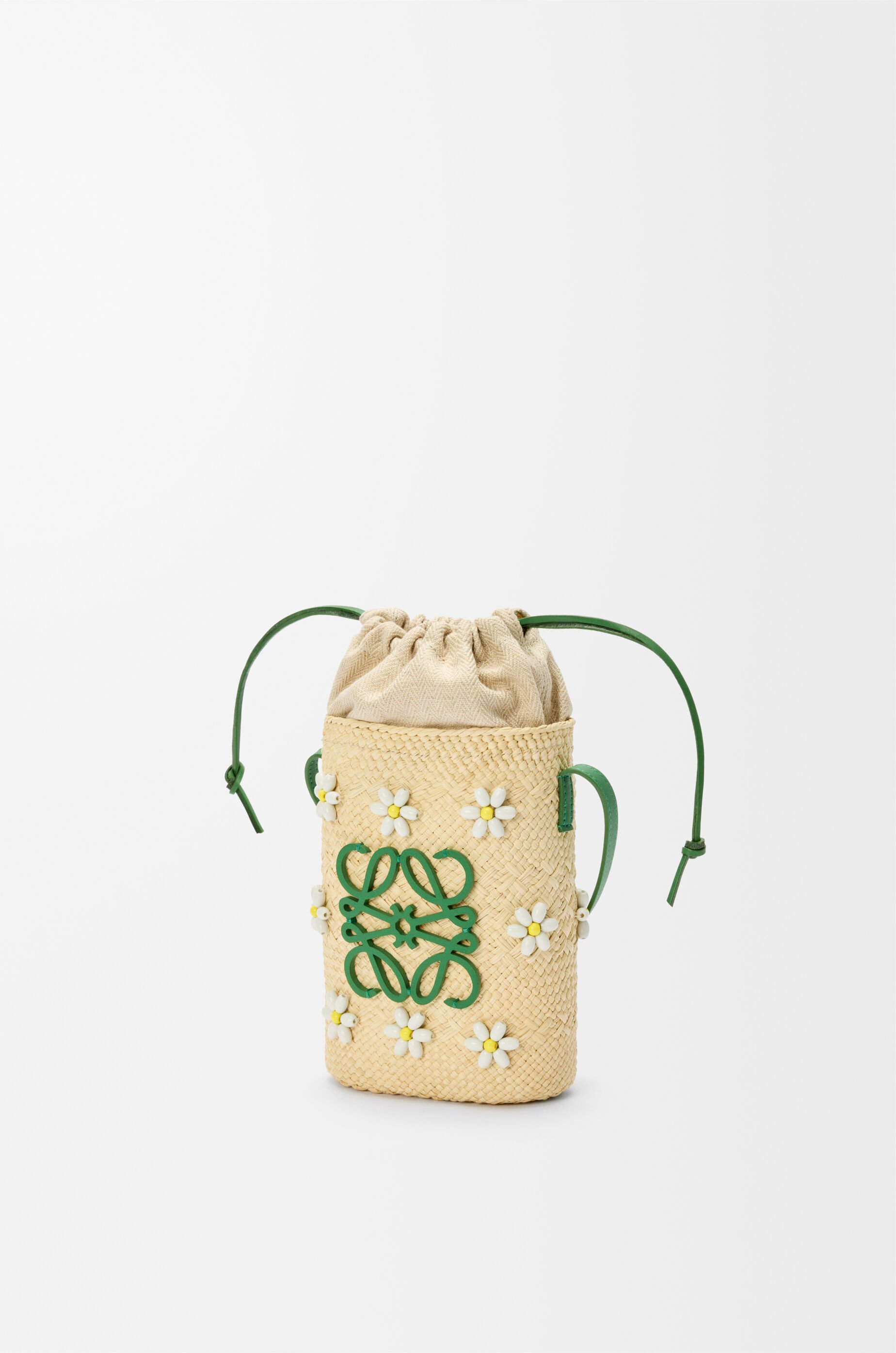 人気商品 Square pocket in iraca palm and calfskin Green - LOEWE バッグ