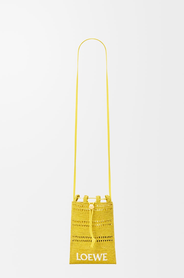 LOEWE ドローストリング ポケット（ラフィア）  イエロー