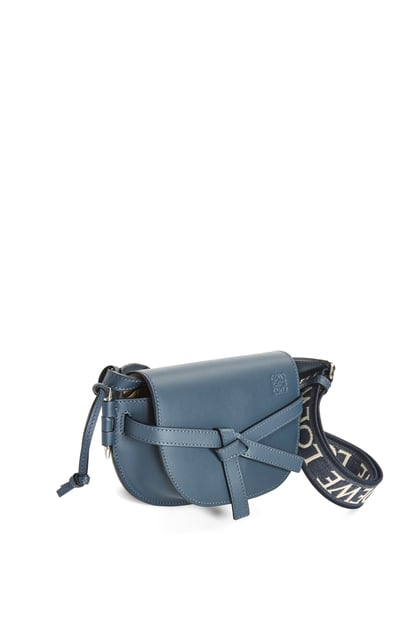 LOEWE Mini Gate Dual bag in soft calfskin and jacquard Onyx Blue/S plp_rd