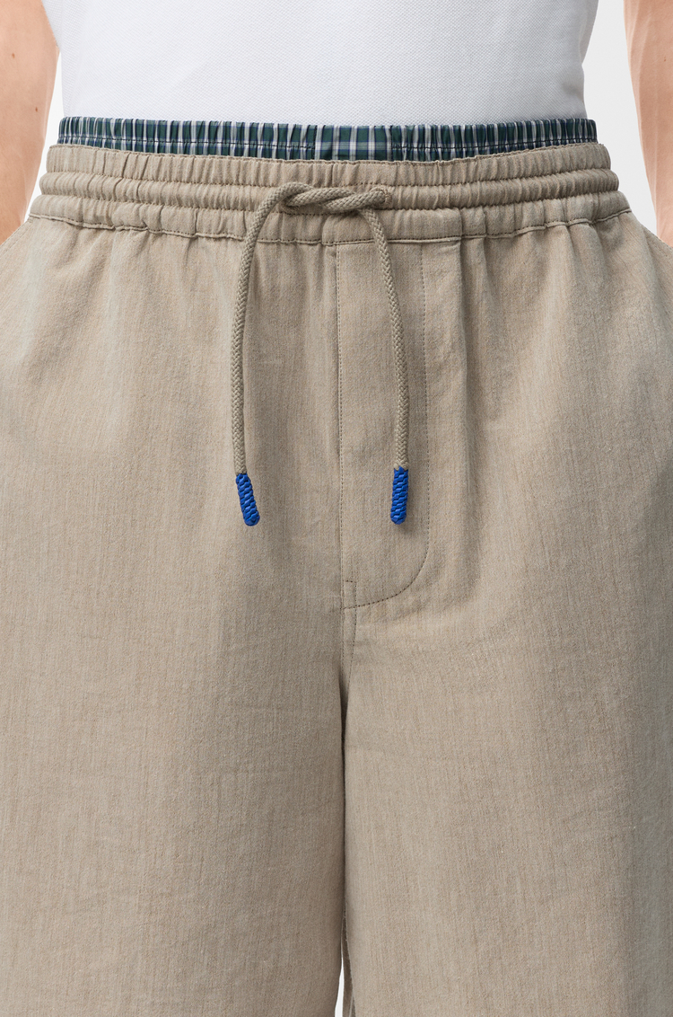 LOEWE Short à coulisse en laine et coton Beige