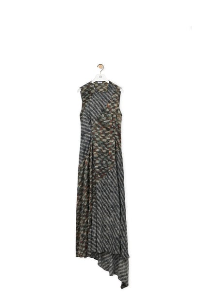 LOEWE Cut out dress in silk Grey Melange/Multicolor plp_rd