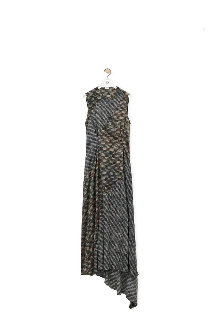 LOEWE Cut out dress in silk Grey Melange/Multicolor