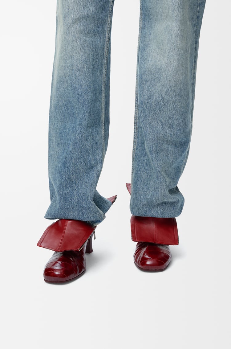 LOEWE Bobine ankle boot in eel Burdeos