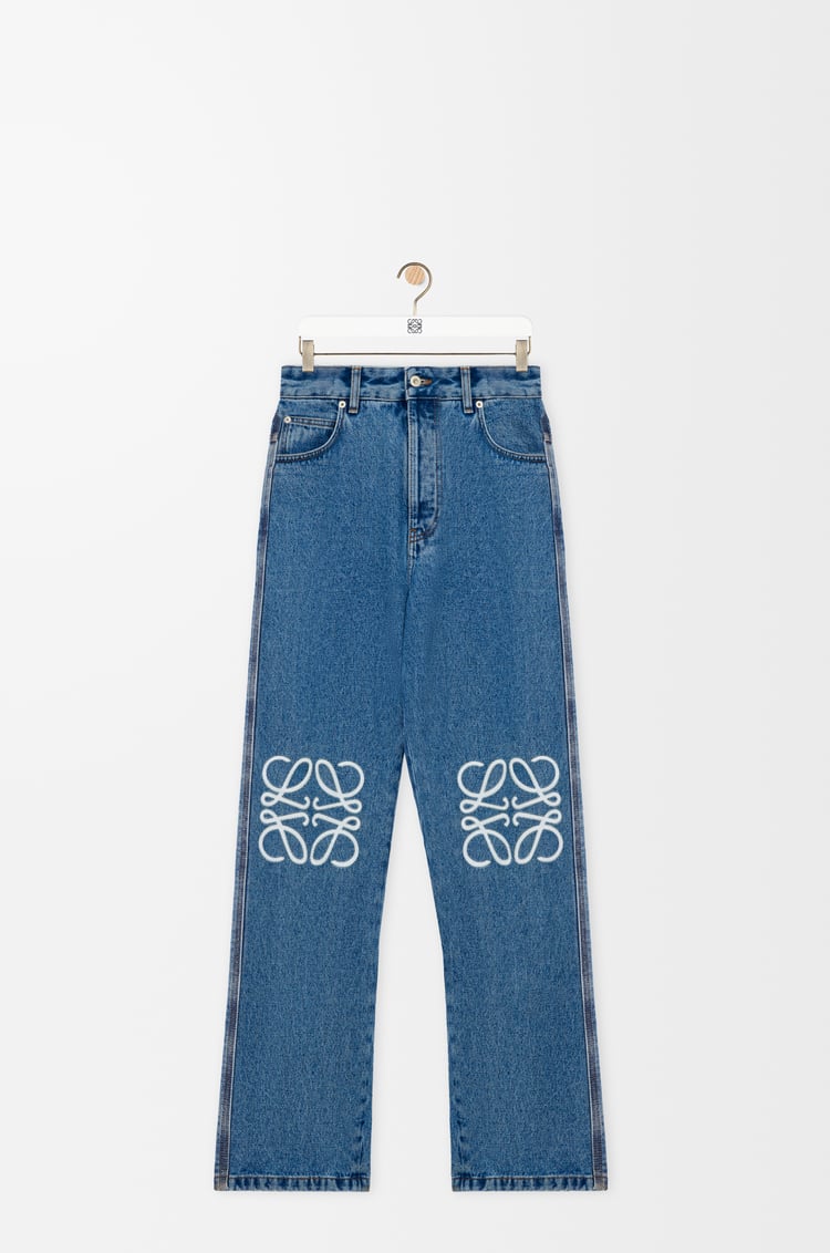 LOEWE Anagram baggy jeans in denim Mid Blue Denim