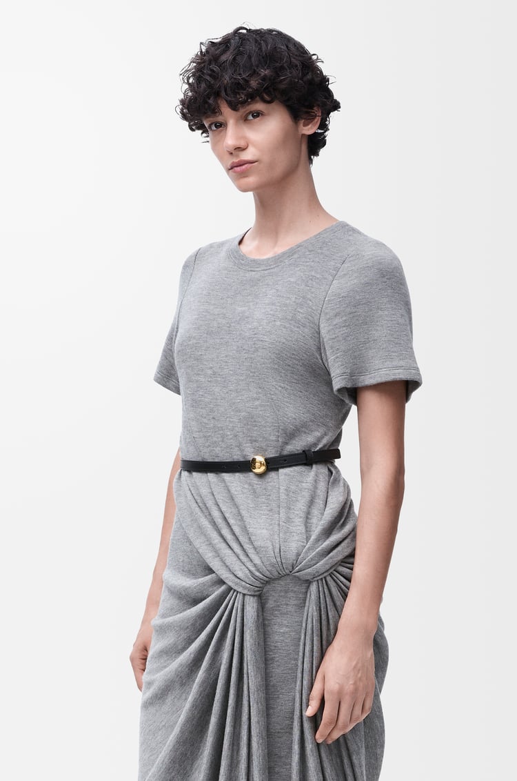 LOEWE ぺブル ベルト（スムースカーフ） ブラック/ゴールド