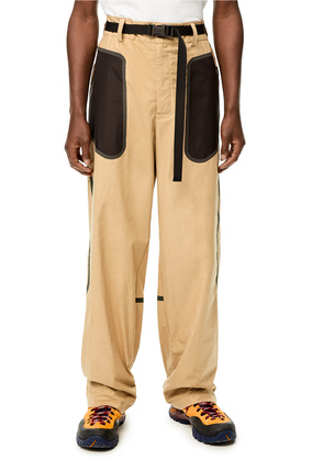 LOEWE Bi-colour pocket trousers in organic cotton Chestnut/Black plp_rd