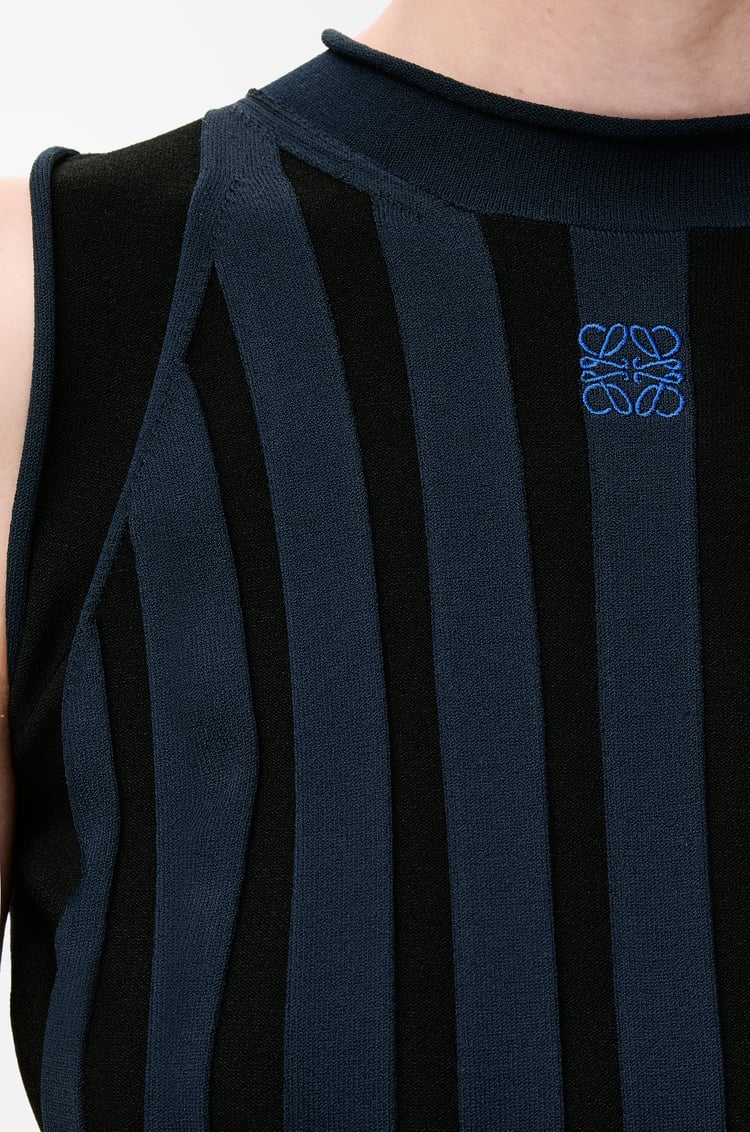 LOEWE Top en mezcla de viscosa elástica Azul Marino/Negro
