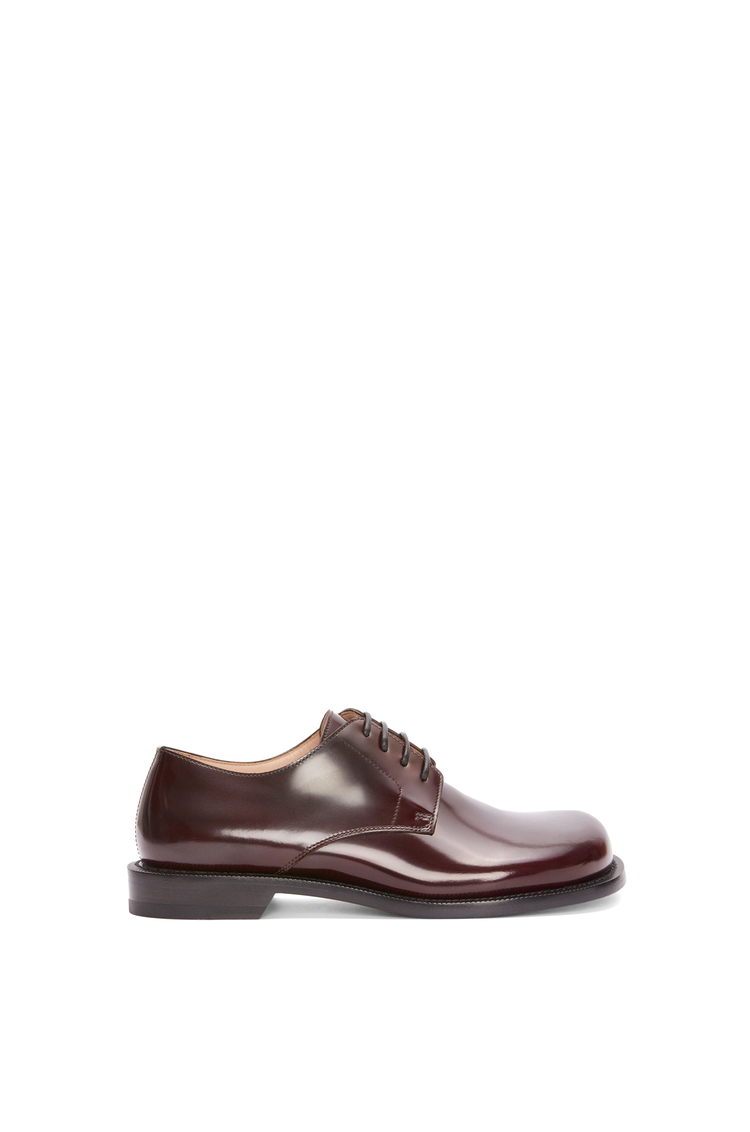 LOEWE Campo derby shoe in brushed calfskin Burgundy