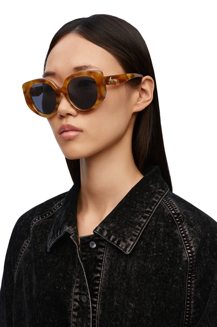 LOEWE Butterfly sunglasses in acetate Shiny Blonde Havana/Smoke