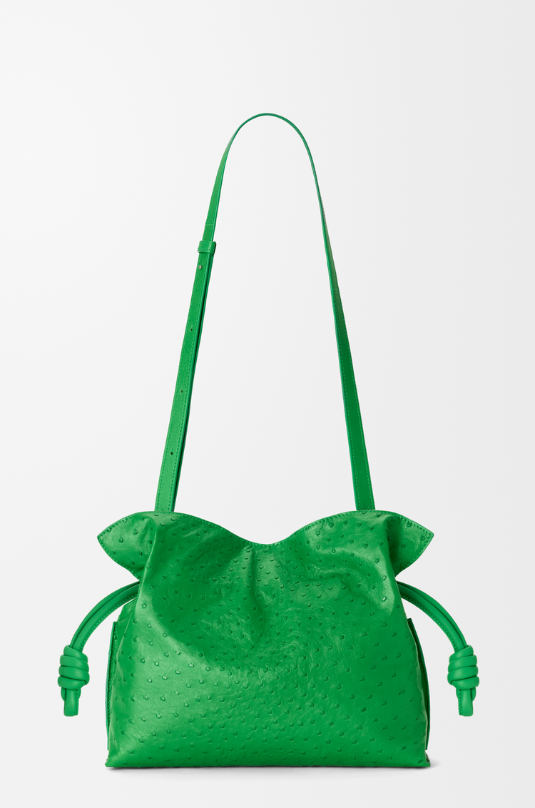 LOEWE フラメンコクラッチ ミディアム（オーストリッチ） クローバーグリーン