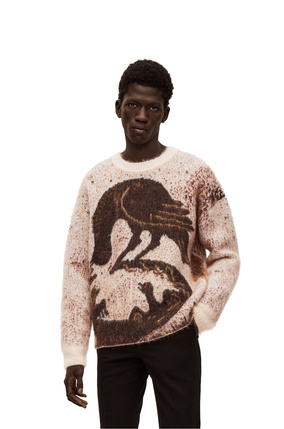 LOEWE Bird intarsia sweater in alpaca and wool Beige