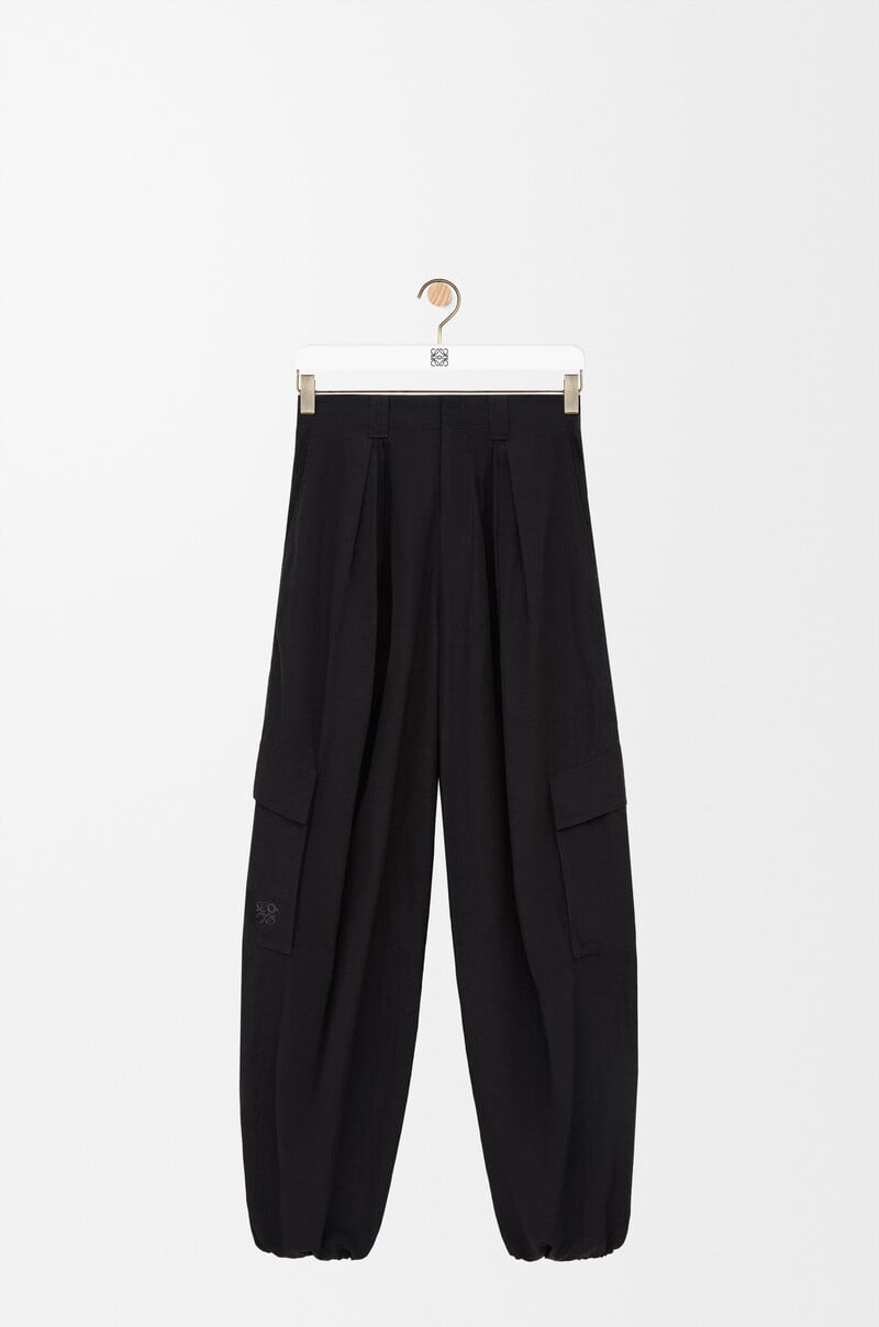 Pleated cargo trousers in technical shell by LOEWE