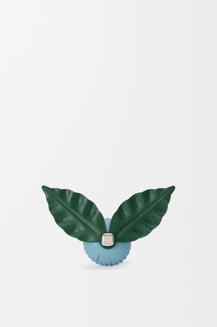 LOEWE Flower pin in classic calfskin Blue