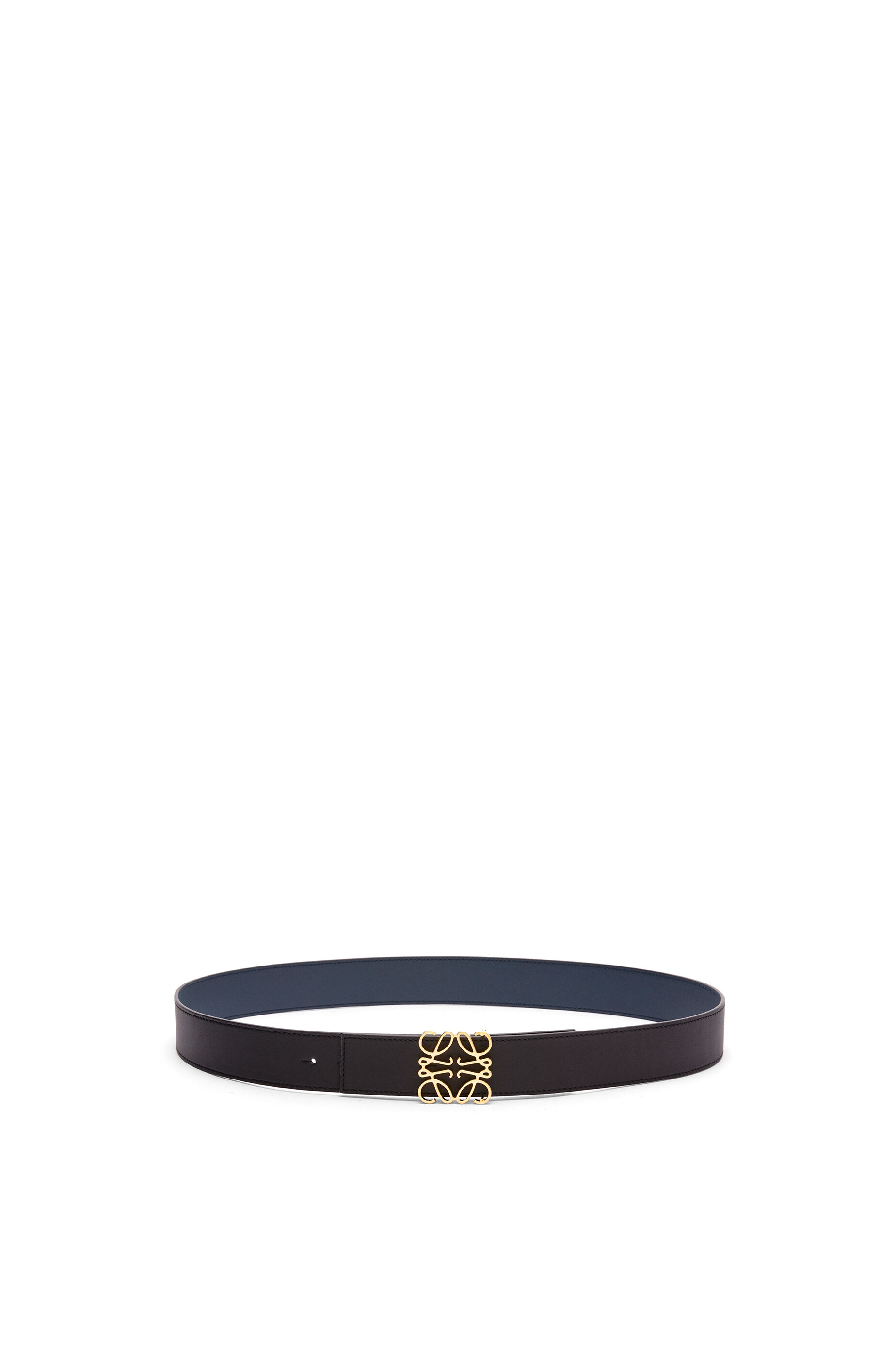 Reversible Anagram belt in smooth calfskin Asphalt Grey Black Palladium LOEWE