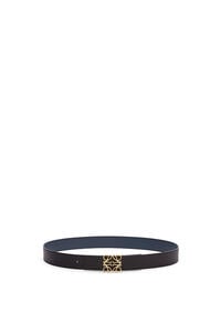 LOEWE Cinturón reversible en piel de ternera lisa con anagrama Negro/Oceano/Oro