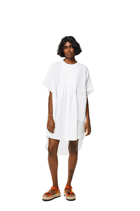 LOEWE Pleated shirt dress in linen White plp_rd