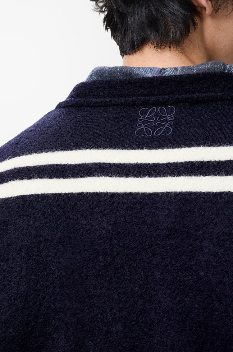 LOEWE Oversized fit T-shirt in wool Navy/White