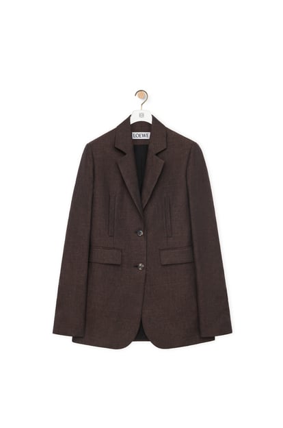 LOEWE Jacket in linen Dark Brown plp_rd
