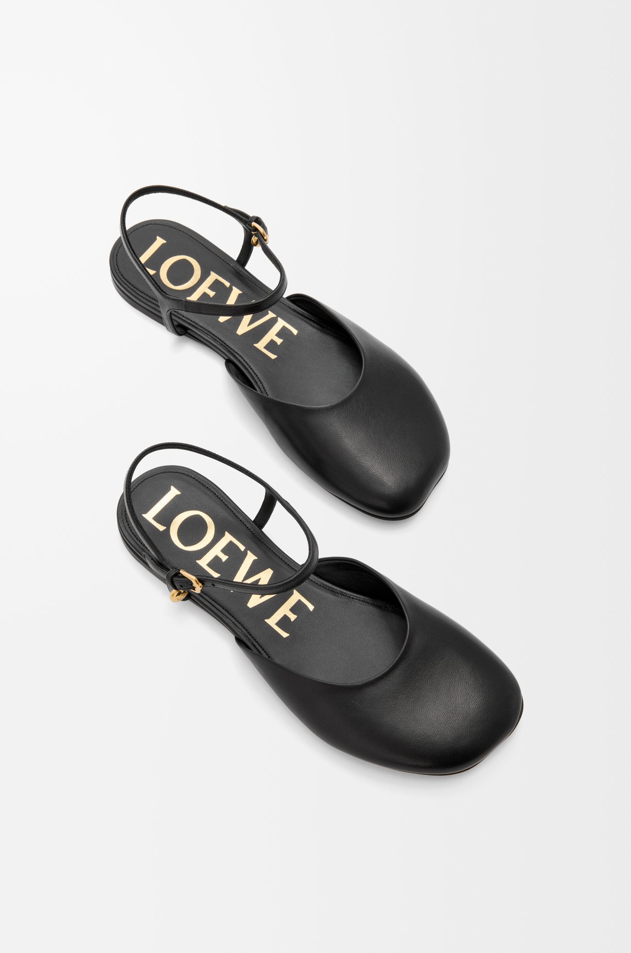 LOEWE Toy ankle strap ballerina in lambskin Black