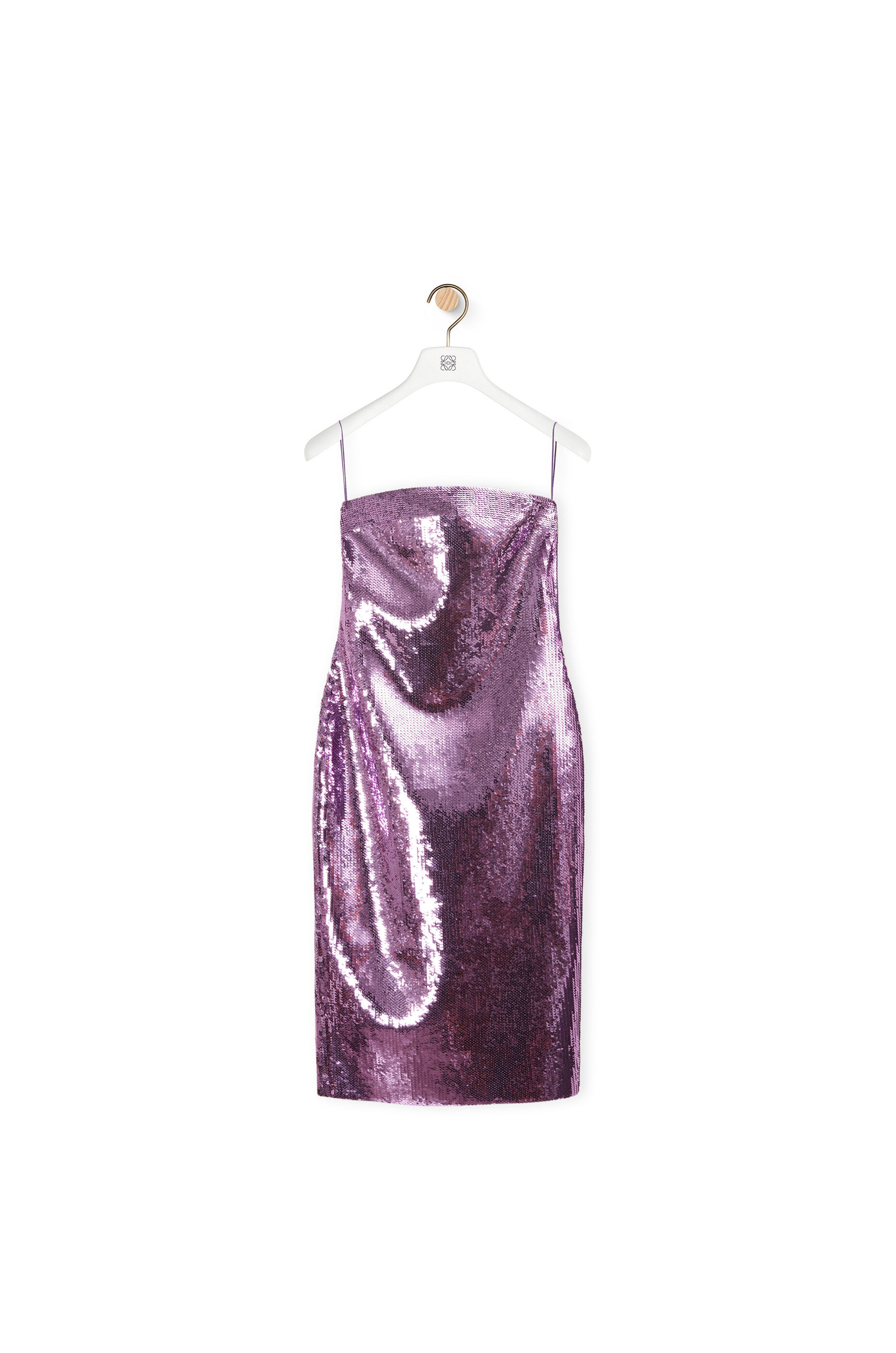 Loewe Women's Luxury Sequin Bustier Midi Dress in Viscose for - Purple