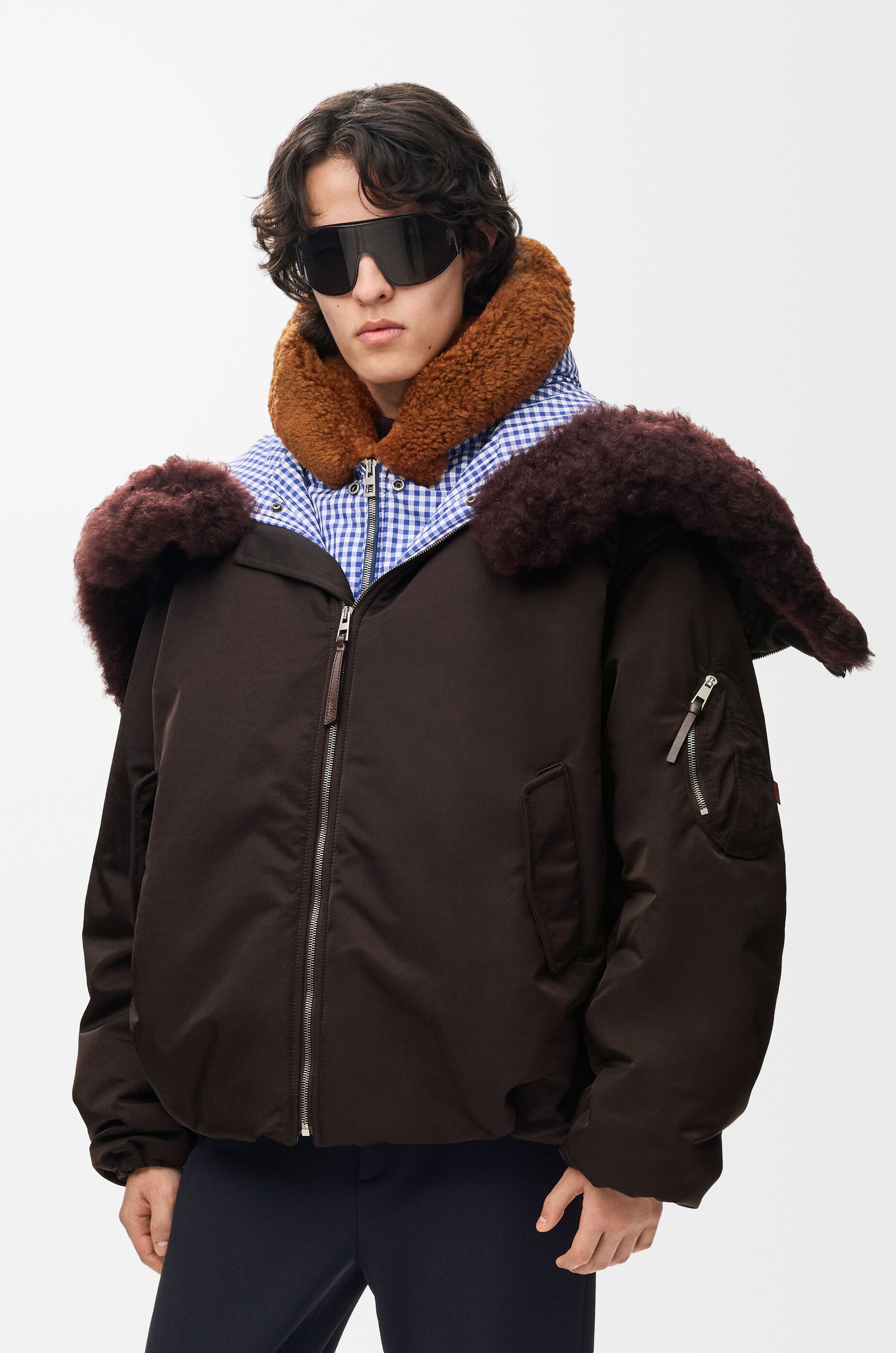 Bomber jacket in technical shell Brown - LOEWE USA Official Website