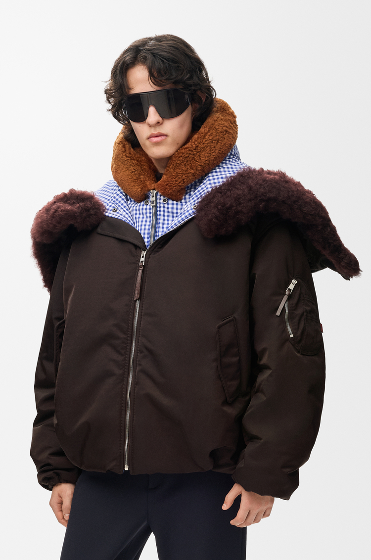 LOEWE Bomberjacke aus technischem Shell Braun