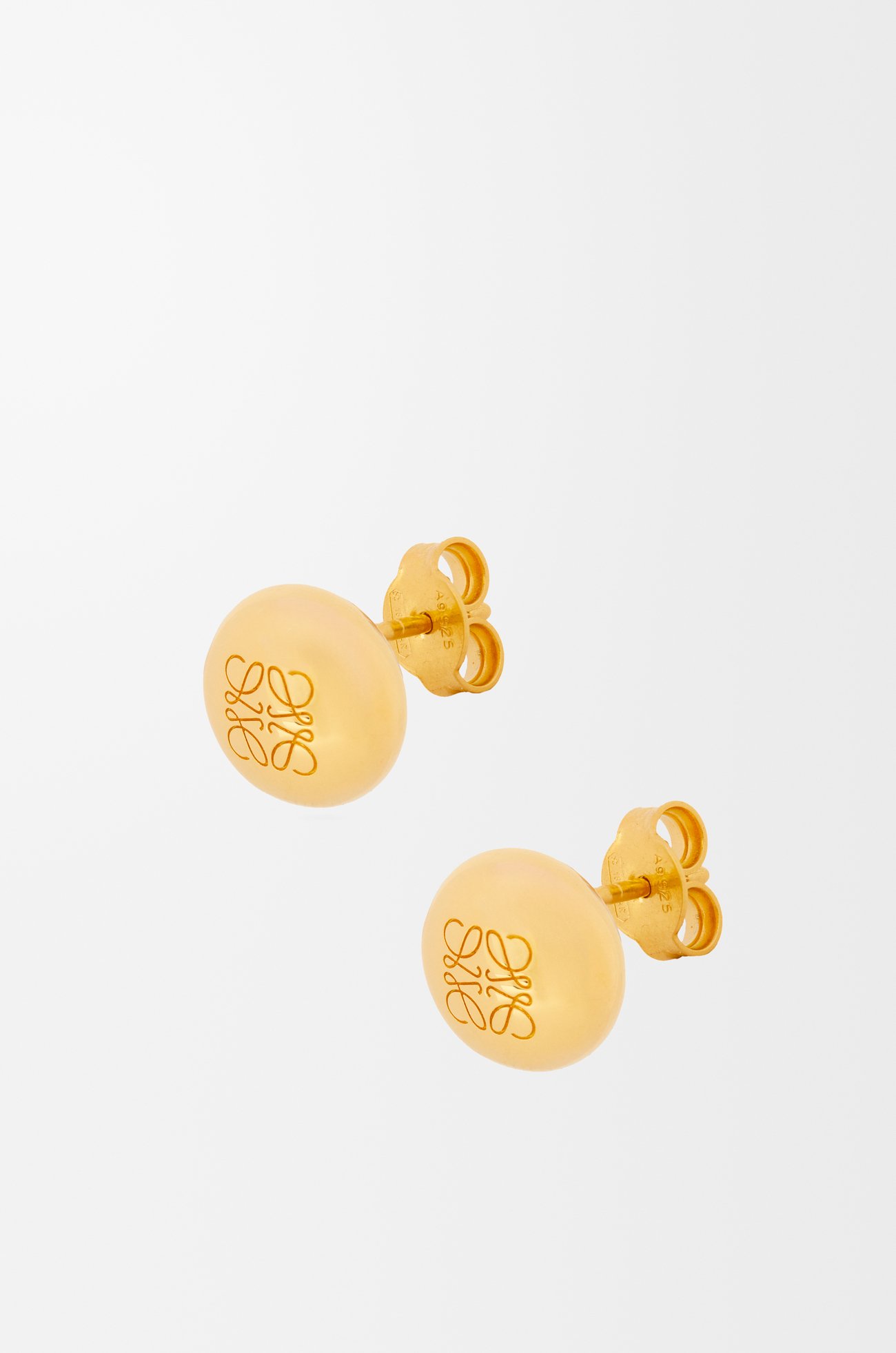 LOEWE アナグラム ペブル スタッドピアス（スターリングシルバー） ゴールド