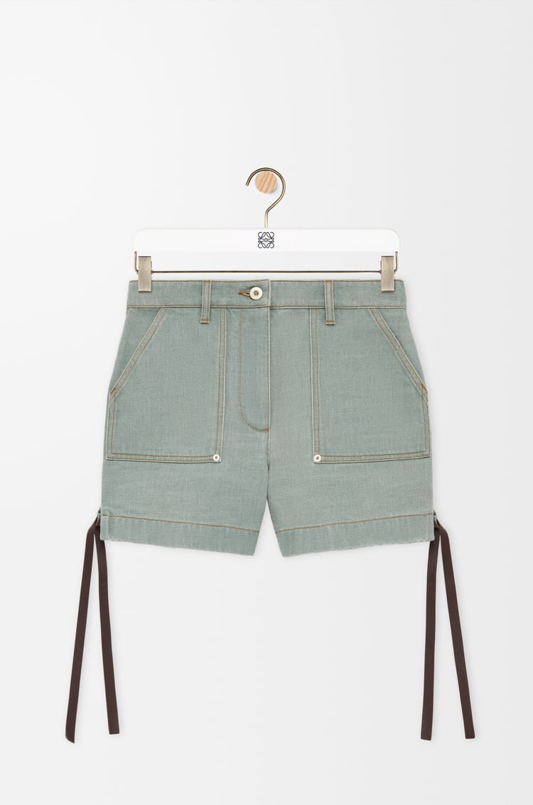 LOEWE Workwear shorts in denim Khaki Green
