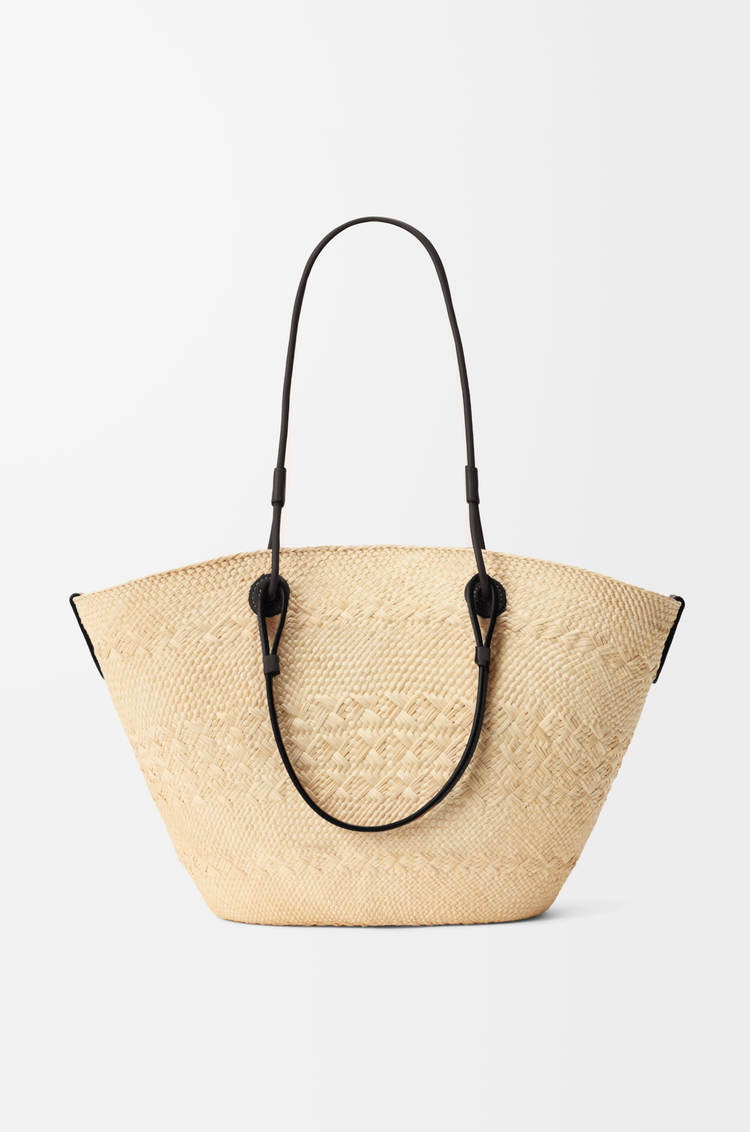 LOEWE アナグラム バスケットバッグ ミディアム（イラカヤシ&カーフ） ナチュラル/ブラック