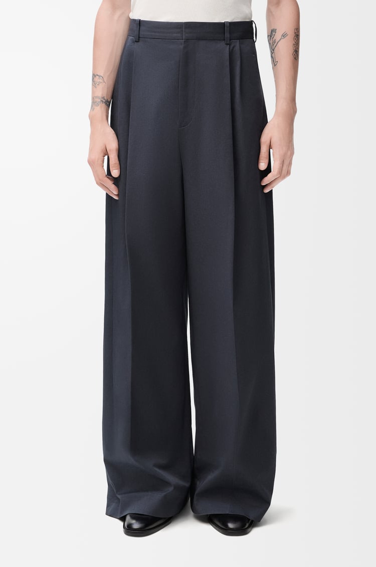 LOEWE Pleated trousers in cotton Grey