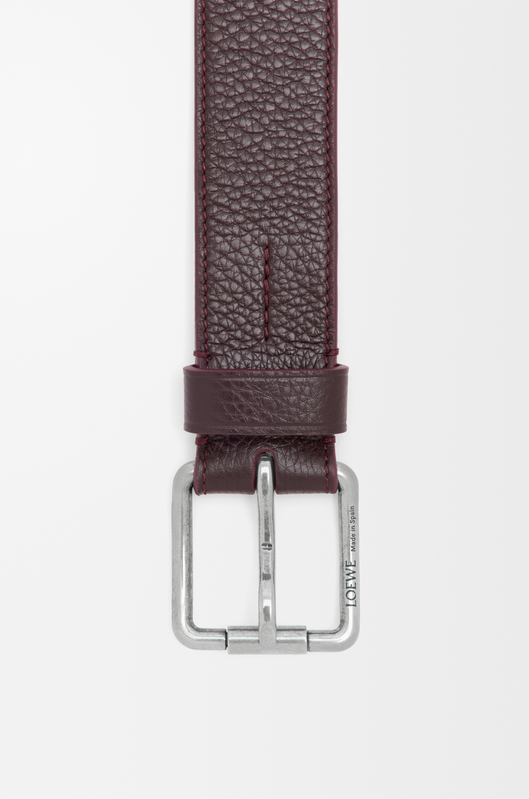 LOEWE Cinturón Roller Curve en piel de ternera Rojo Oscuro/Paladio Vintage