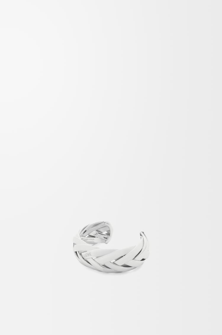 LOEWE Amplio brazalete trenzado en plata de ley Plata
