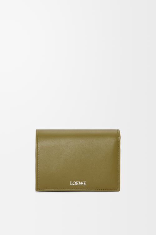LOEWE Cartera plegada en piel napa de ternera Oliva/Azul Abismo plp_rd
