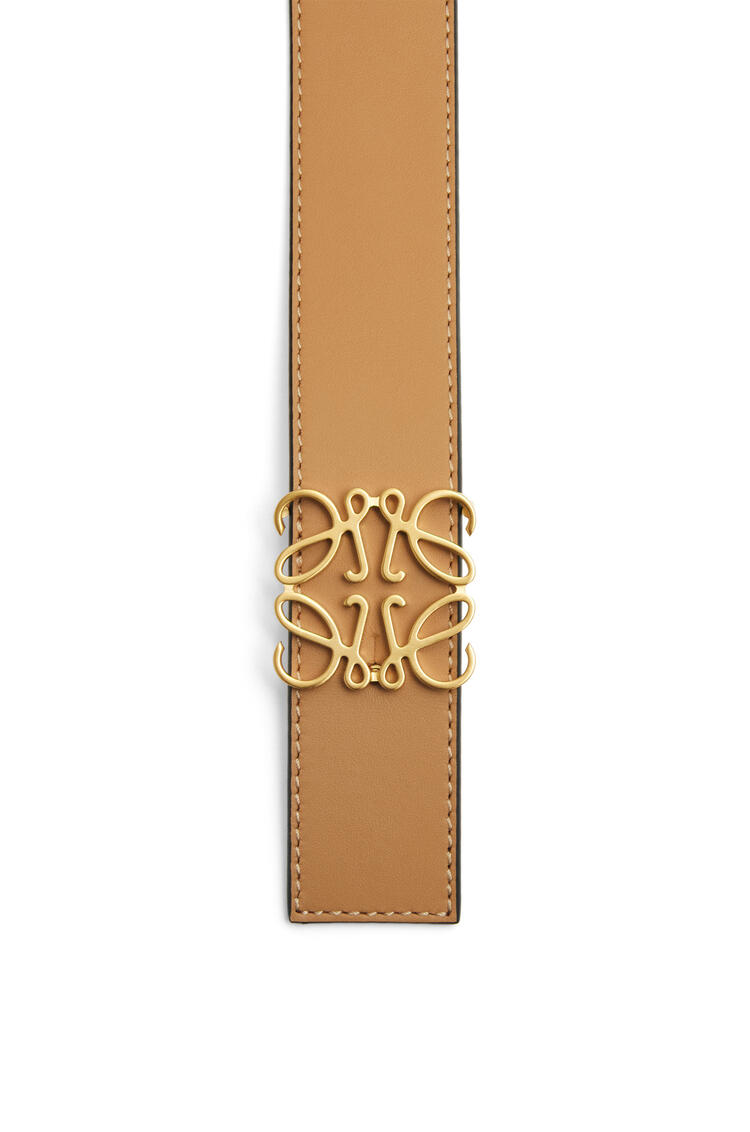LOEWE Cinturón Anagram reversible en piel de ternera lisa Warm Desert/Orange/Satin Gold