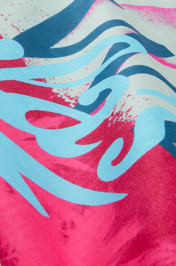 LOEWE Pareo en algodón con estampado de palmera Rosa/Multicolor pdp_rd