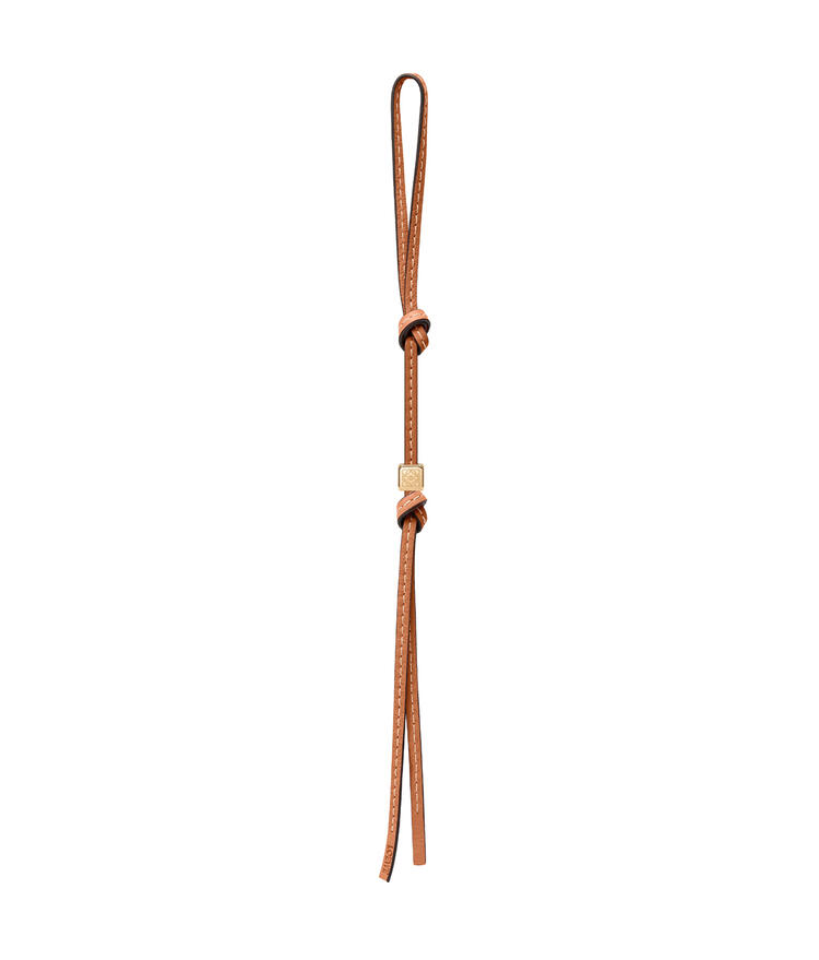 LOEWE Small Anagram strap in calfskin and brass Tan/Gold pdp_rd