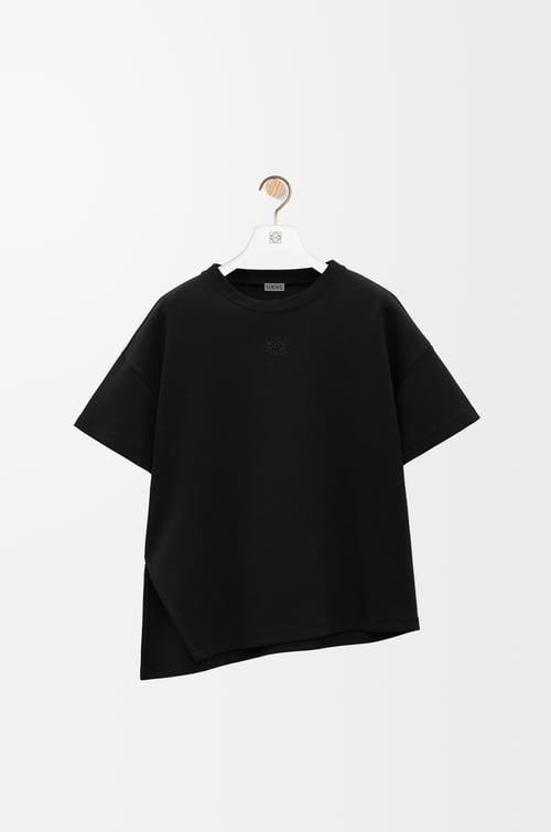 LOEWE Asymmetric T-shirt in cotton blend Black plp_rd