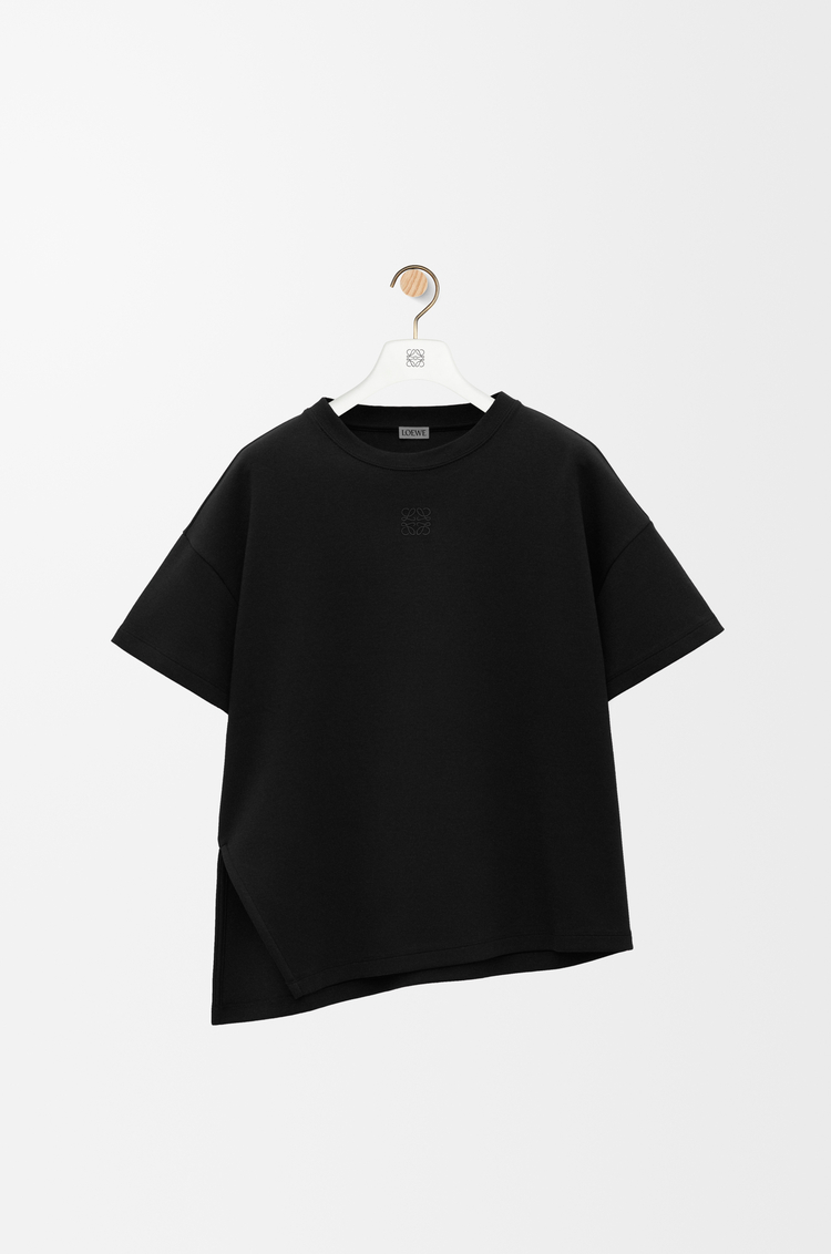 LOEWE Camiseta asimétrica en mezcla de algodón Negro