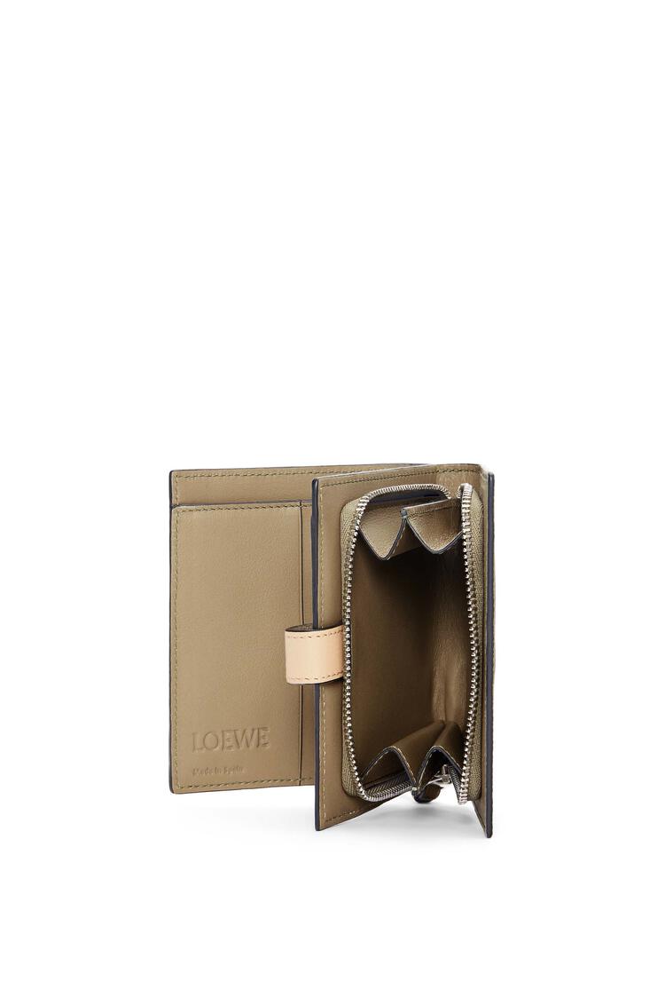 LOEWE Compact zip wallet in soft grained calfskin Artichoke Green/Dusty Beige