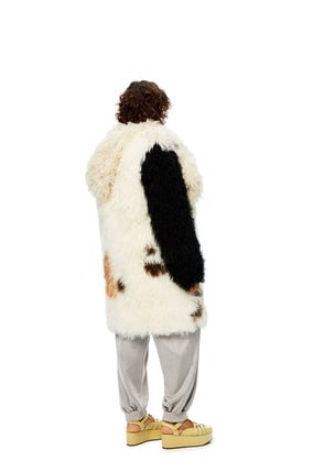LOEWE Coat in shearling White/Black/Brown plp_rd