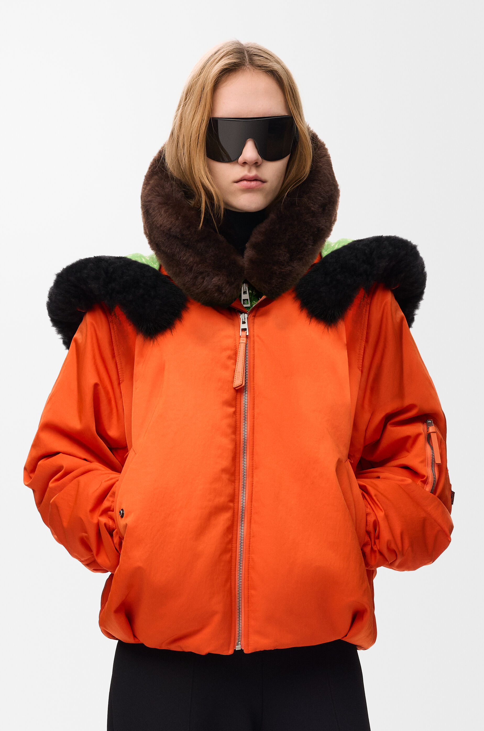 Bomber jacket in technical shell Orange - LOEWE USA Official Website