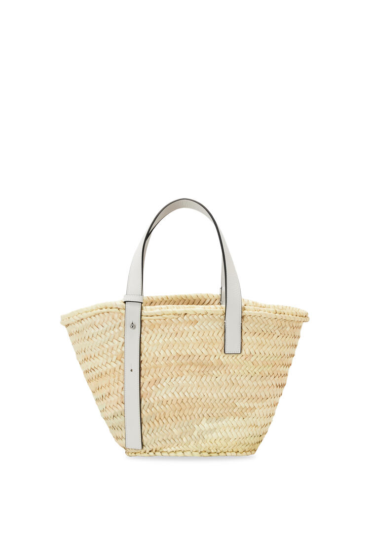 LOEWE Basket bag in palm leaf and calfskin Natural/White